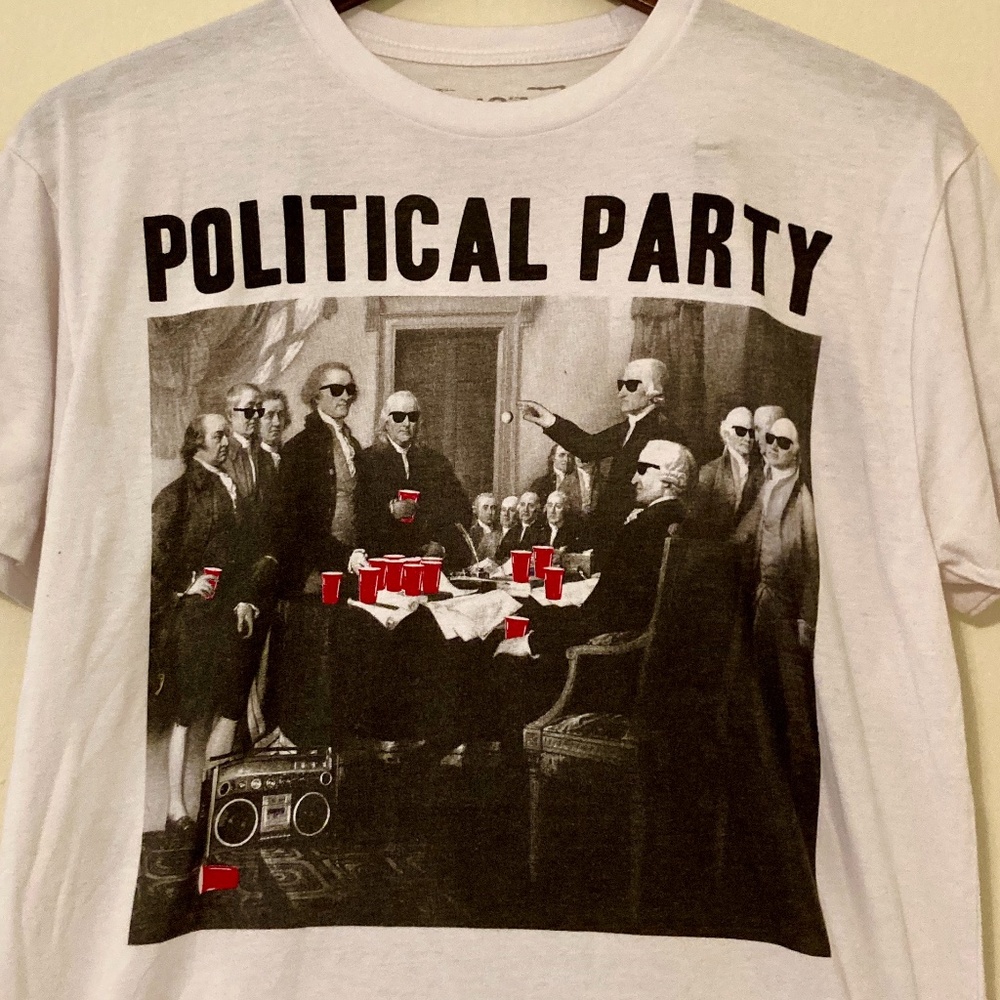 Riot Society USA Political Party Beer Pong Shirt